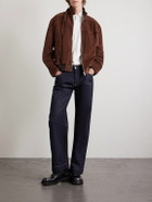 McQueen - Panelled Suede Harrington Jacket - Brown