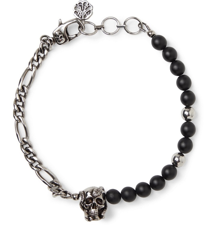 Photo: ALEXANDER MCQUEEN - Burnished Silver-Tone and Bead Bracelet - Silver