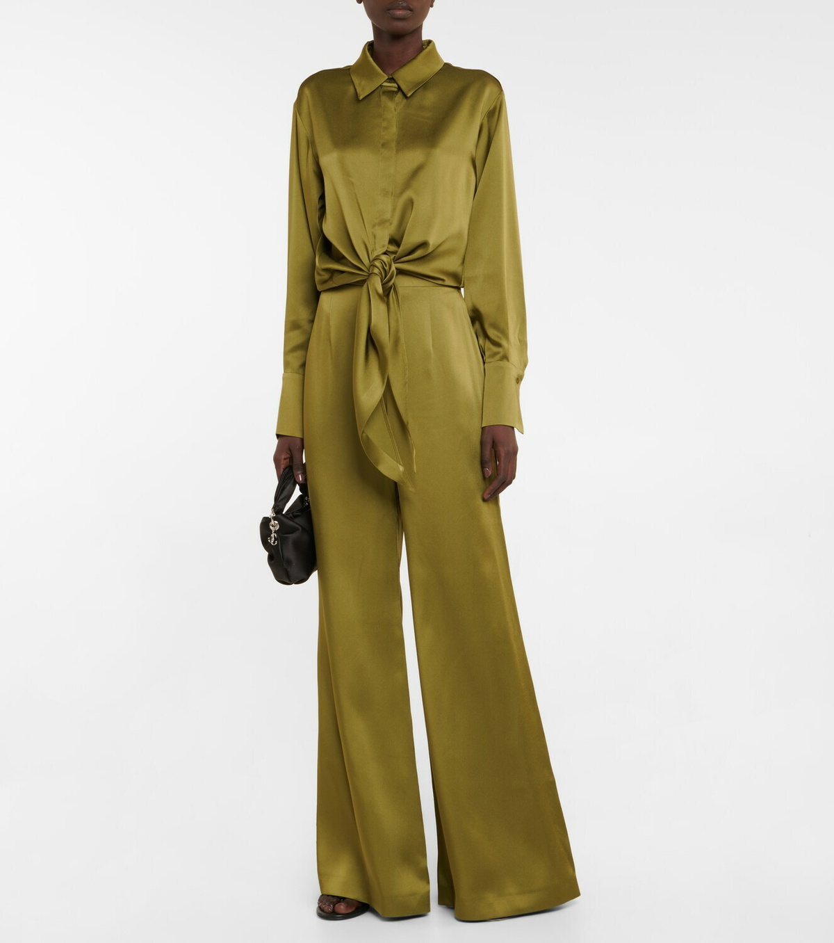 Galvan Escape Lido satin palazzo pants