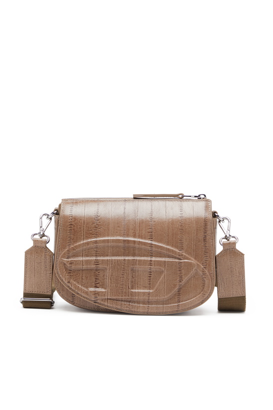 Photo: Diesel 1DR-Camera bag in eel-effect leather - Crossbody Bags Mens in Brown