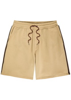 Moncler Striped Cotton Shorts Beige