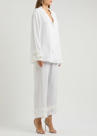 Sleeper The Bloom Floral-appliqué Twill Pyjama set White