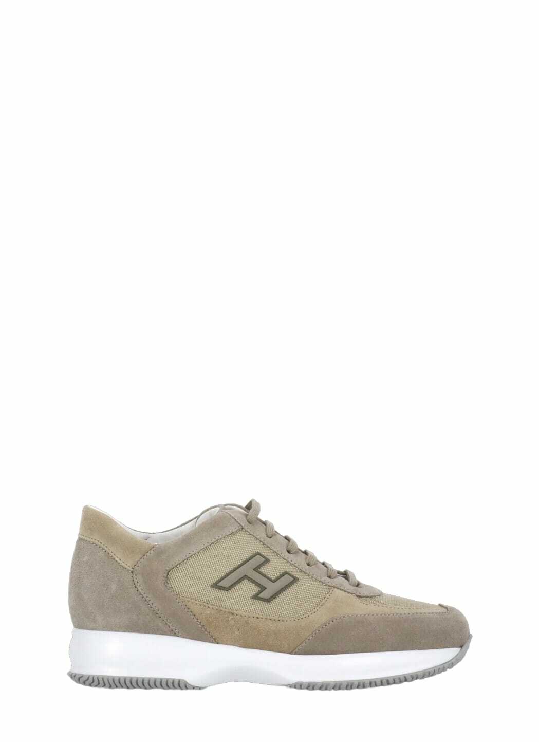 HOGAN smooth and suede leather h-tv sneakers. Grey Hogan