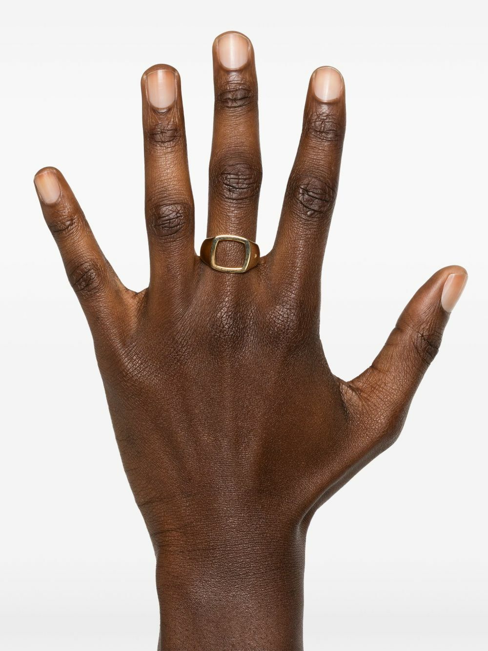 Tom Wood 9K Recycled Yellow Gold Cushion Open Ring Tom Wood