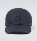 Loro Piana Logo suede baseball cap