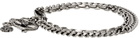 Alexander McQueen Silver Snake & Skull Medallion Bracelet