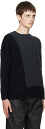 Isabel Benenato Gray & Black Paneled Sweater