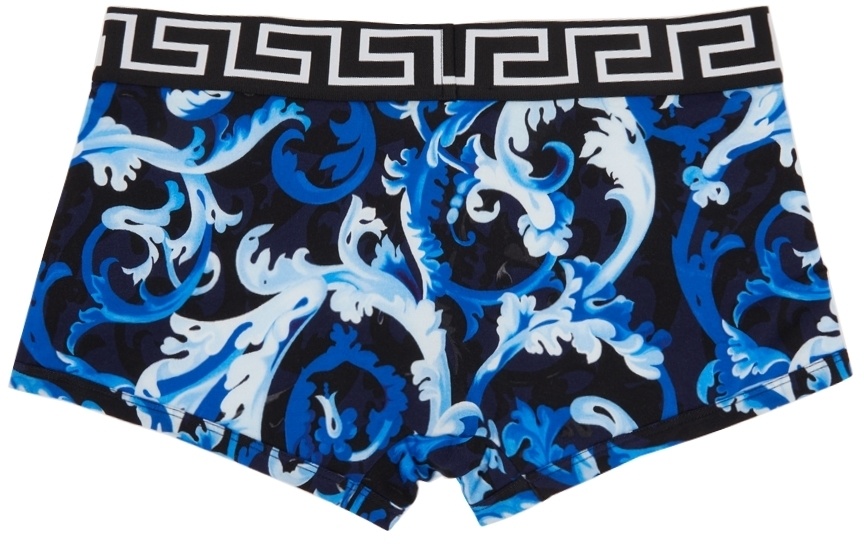 Versace Jersey Stretch Cotton Boxer Briefs, Set Of 2 In Blue