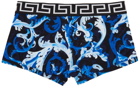 Versace Underwear Blue Baroccoflage Trunk Boxers