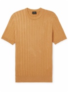 Brioni - Herringbone Cotton T-Shirt - Orange