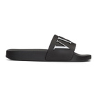 Valentino Black Valentino Garavani VLTN Slides