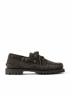 Yuketen - Hex Eye Suede Boat Shoes - Brown