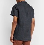 THOM SWEENEY - Camp-Collar Linen Shirt - Blue