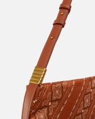 Pinko Medium Size Scarf Shoulder Bag In Bandana Print Fabric Arab Antique Gold