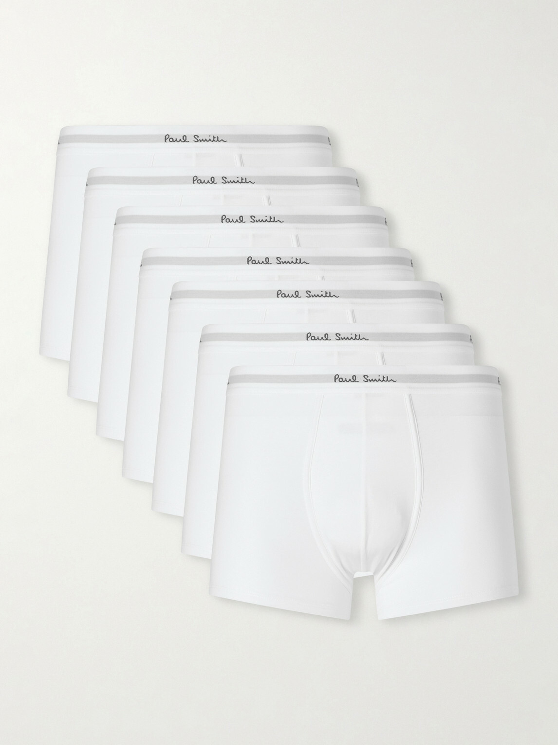 Paul Smith - Seven-Pack Stretch Organic Cotton-Jersey Boxer Briefs - White