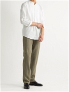 MASSIMO ALBA - Kos Grandad-Collar Garment-Dyed Linen Half-Placket Shirt - Neutrals