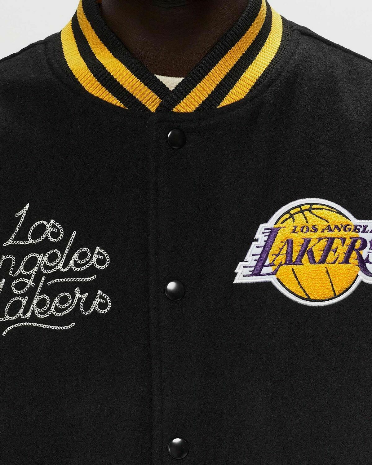 New Era Nba Patch Varsity Jckt Los Angeles Lakers Black Bomber Jackets/College Jackets