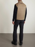 SEASE - Intrepid Shell-Trimmed Quilted Herringbone Virgin Wool Down Gilet - Brown
