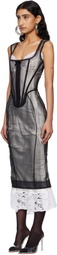 Dilara Findikoglu Black Optimistic Thoughts Midi Dress