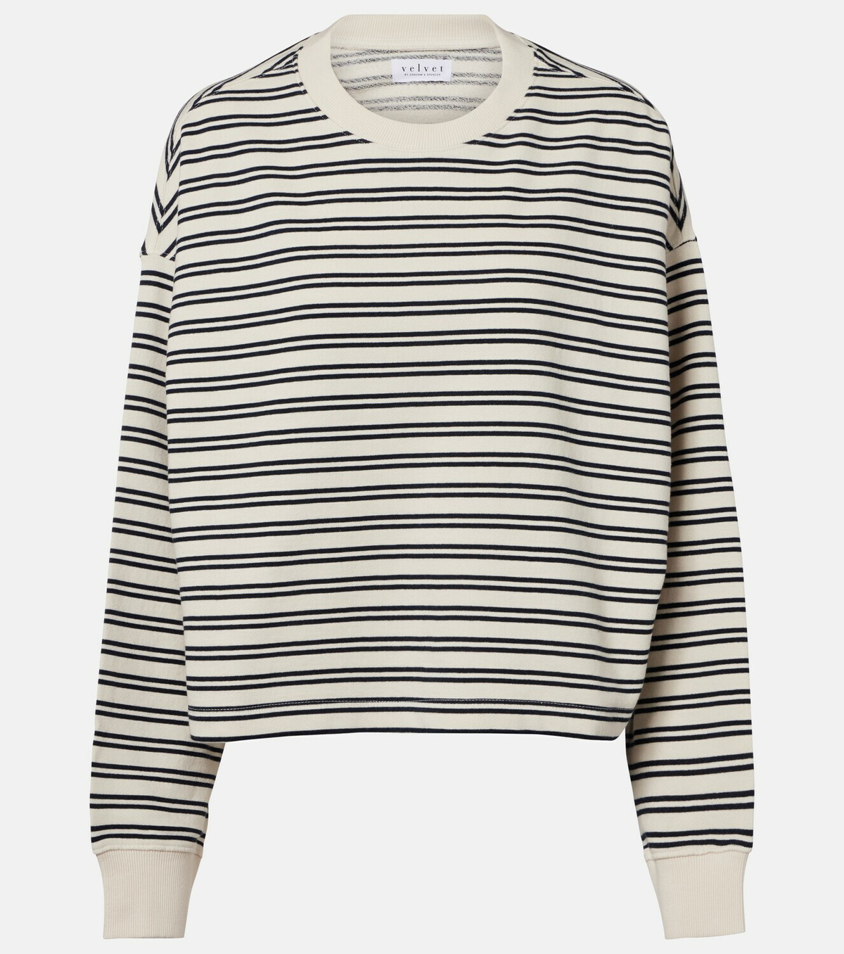 Velvet Isabelle striped cotton jersey sweatshirt