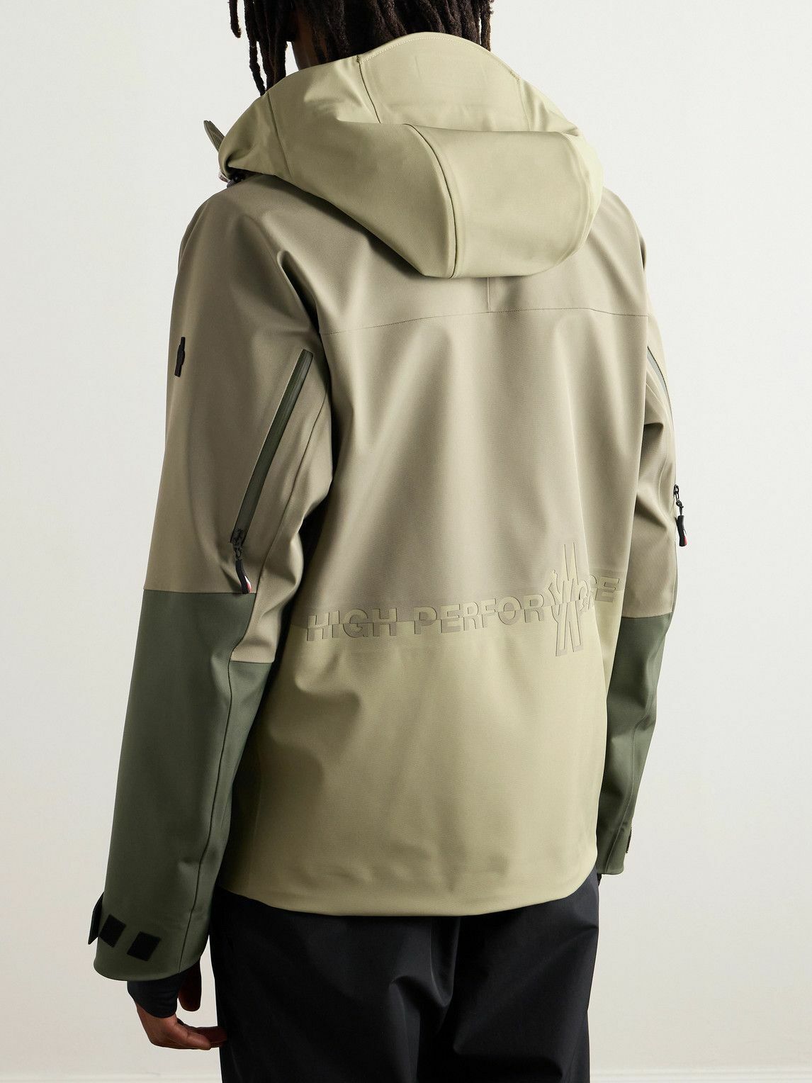 Moncler Grenoble - Fussen Slim-Fit Logo-Print Colour-Block Tech-Shell Hooded Ski Jacket - Green