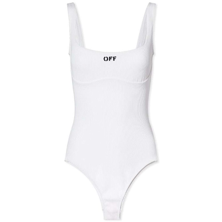 Photo: Off-White Logo Rib Swimsuit
