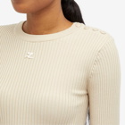 Courrèges Women's Snap Long Sleeve Top in Cappuccino