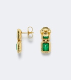 Octavia Elizabeth Nesting Gem 18kt gold drop earrings with emeralds