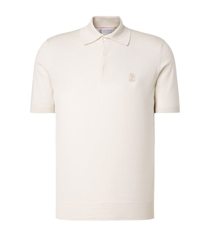 Photo: Brunello Cucinelli Logo cotton piqué polo shirt