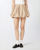 Pinko Full Rhinestone Balloon Miniskirt Warm Taupe Beige