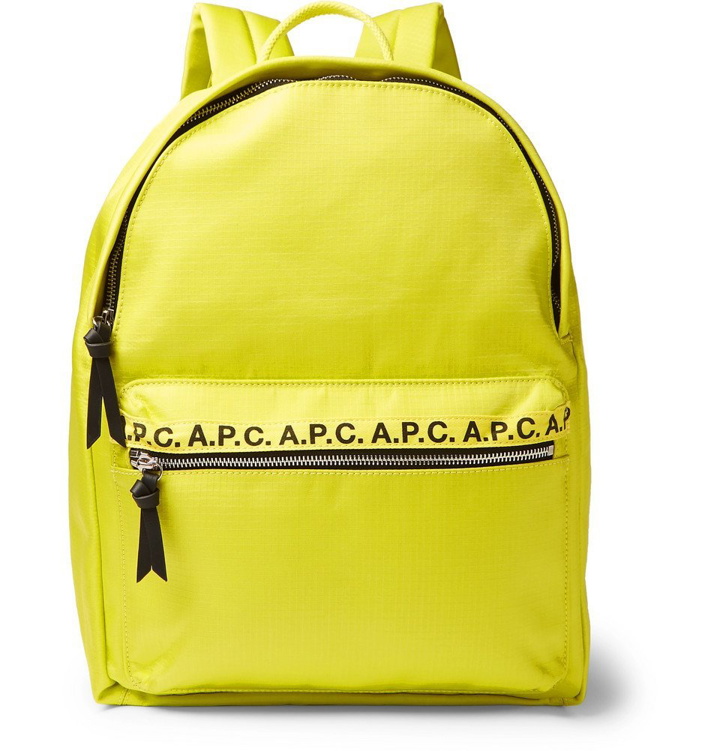Photo: A.P.C. - Logo and Leather-Trimmed Ripstop Backpack - Men - Yellow