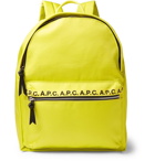 A.P.C. - Logo and Leather-Trimmed Ripstop Backpack - Men - Yellow