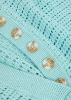 Varley Callie Open-knit Cotton Polo top Light Blue