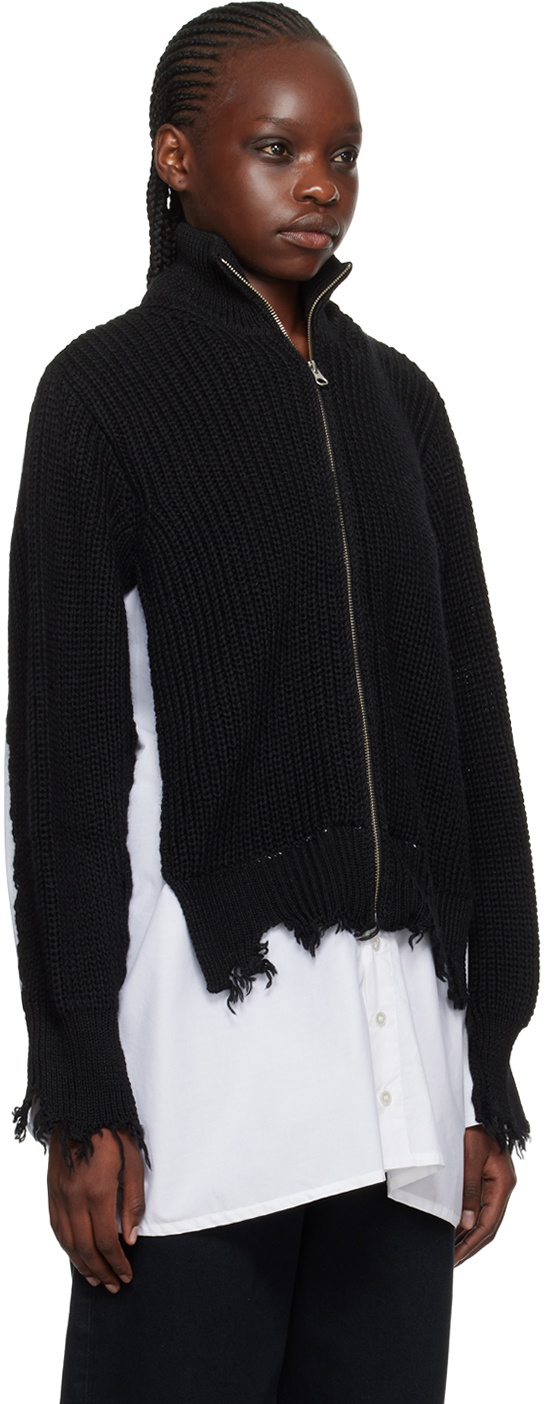 MM6 Maison Margiela Black & White Paneled Sweater MM6 Maison Margiela
