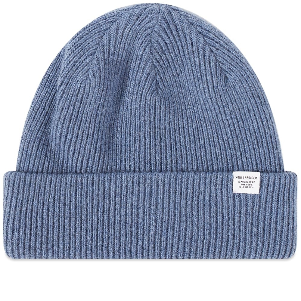 Norse Projects Men's Norse Beanie in Calcite Blue Norse Projects