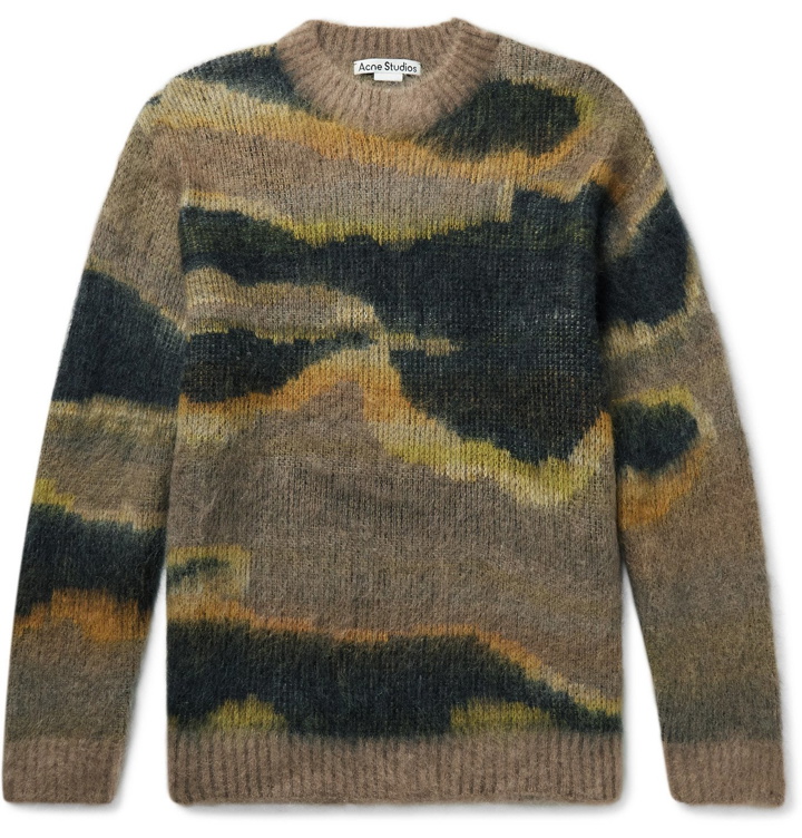 Photo: ACNE STUDIOS - Klinac Brushed Jacquard-Knit Sweater - Multi