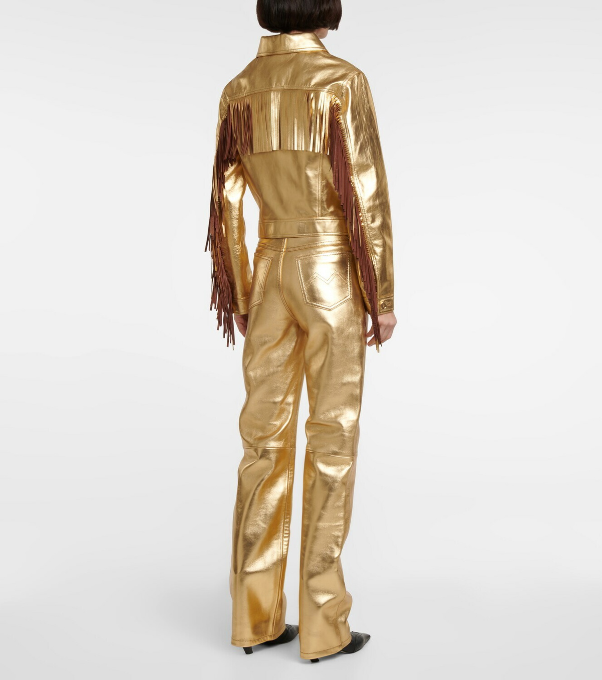 Dodo Bar Or Fringed metallic leather jacket