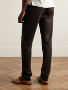 Canali - Straight-Leg Pleated Wool-Flannel Trousers - Brown