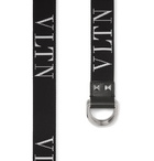 Valentino - Valentino Garavani 3.5cm Black Logo-Jacquard Webbing Belt - Men - Black