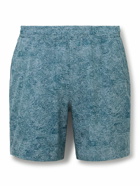 Lululemon - Pace Breaker 7&quot; Straight-Leg Mesh-Trimmed Printed Recycled-Swift&trade; Shorts - Blue