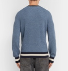 Brunello Cucinelli - Contrast-Trimmed Mélange Cotton-Blend Sweater - Men - Blue