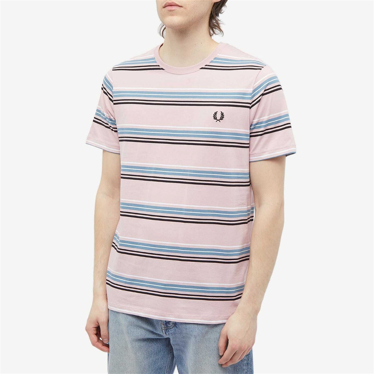 Fred Perry Authentic Men's Stripe T-Shirt in Chalky Pink Fred Perry ...
