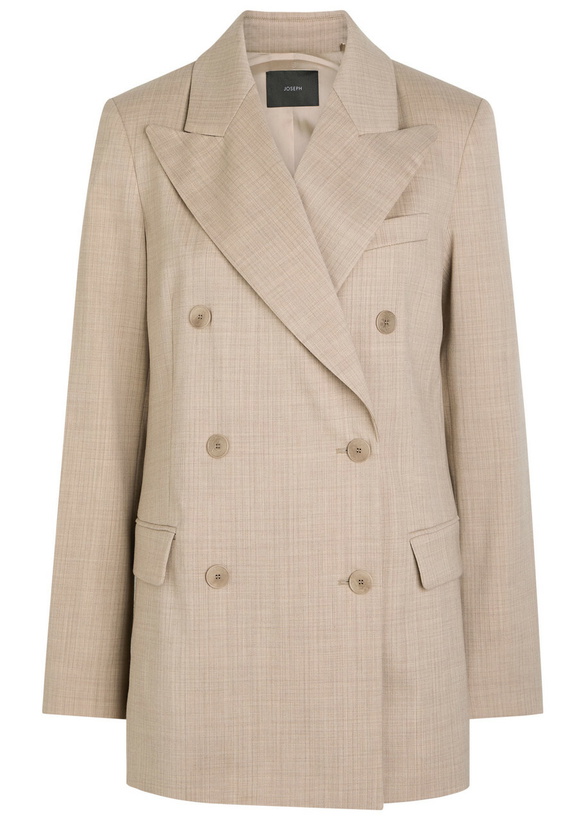 Photo: Joseph Valery Double-breasted Stretch-wool Blazer Cream
