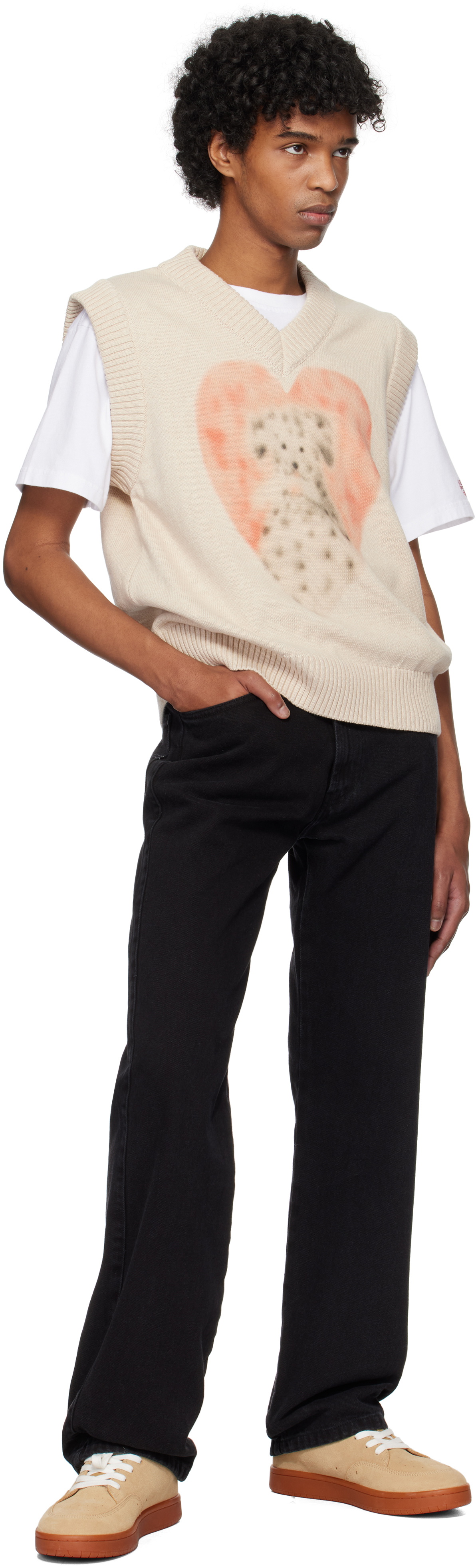Carne Bollente Beige Dalmatian Debauche Vest