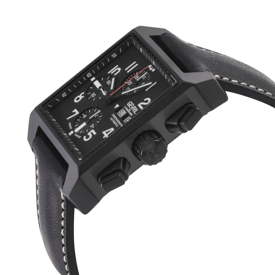 Gevril Herald Square Chronograph Automatic Black Dial Mens Watch
