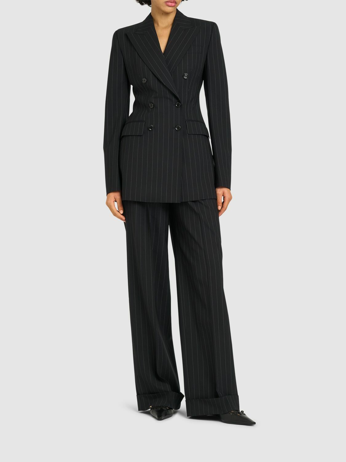 DOLCE & GABBANA Pinstripe Double Breast Blazer Dolce & Gabbana