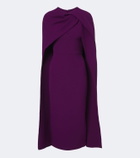 Safiyaa Oria caped crêpe midi dress