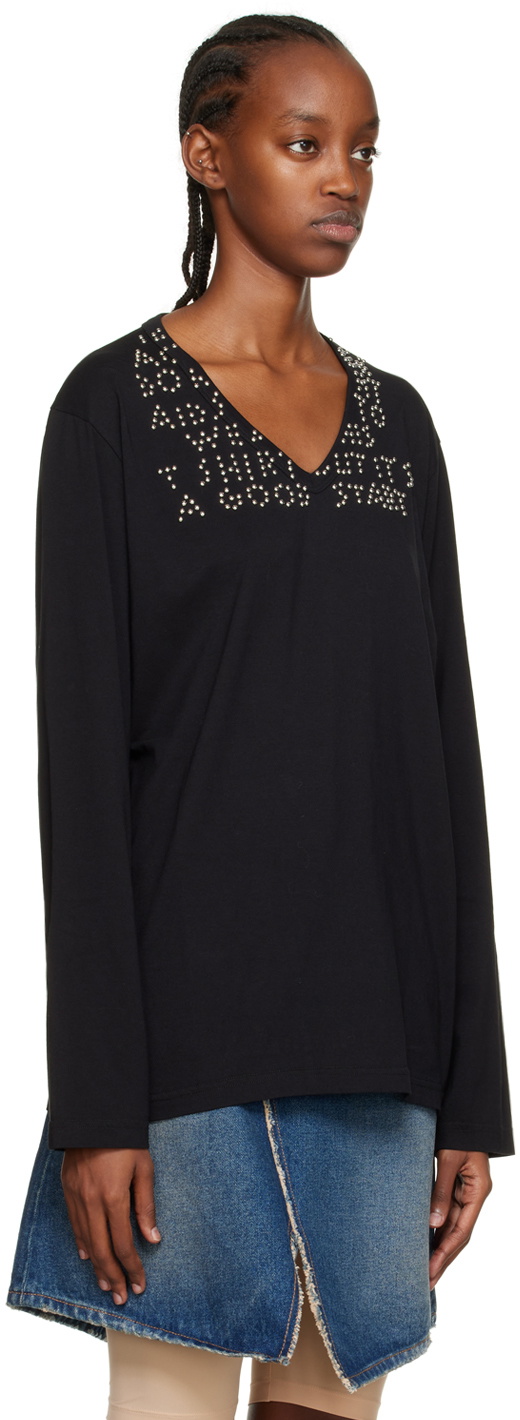 Pearl Studded Long Sleeve Terry Top