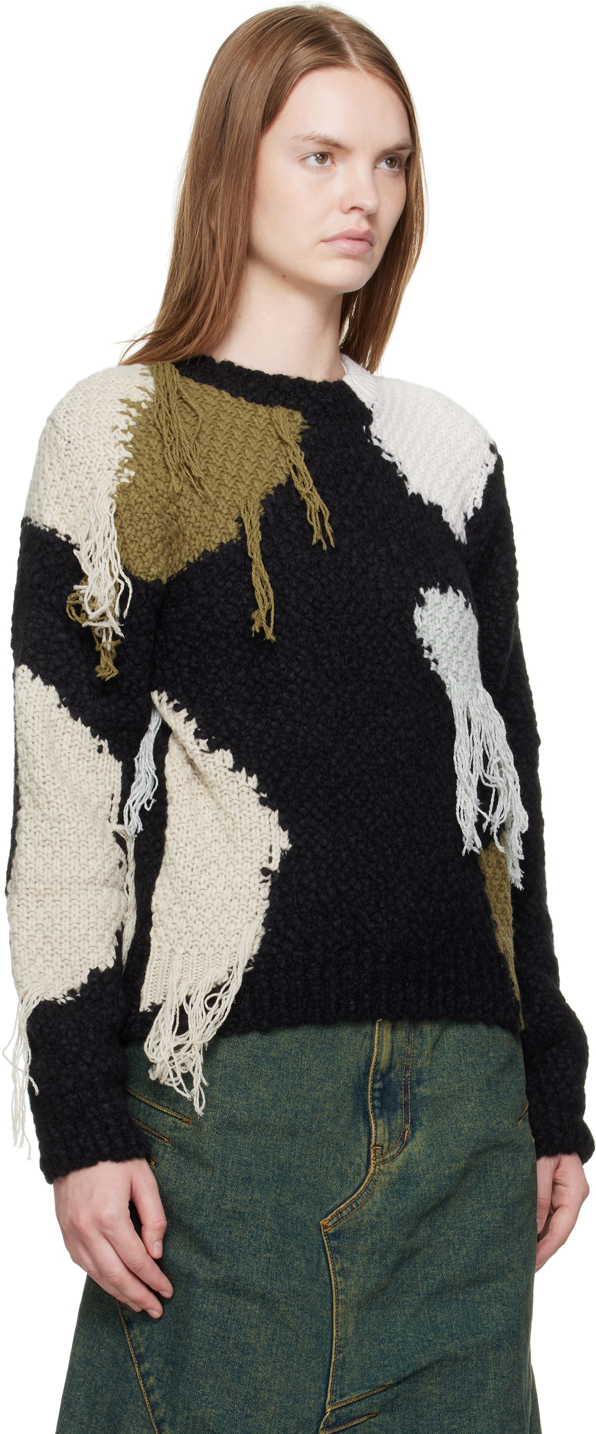 Andersson Bell Black Sylvia Abstract Patchwork Sweater