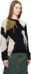 Andersson Bell Black Sylvia Abstract Patchwork Sweater
